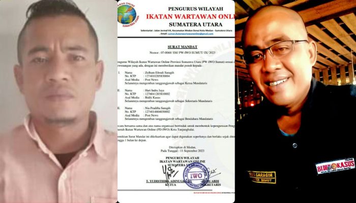 Judul: Zulham Saragih, Indra Jaya Saragih,Nia Terima Mandataris Pembentukan PD IWO Tanjungbalai