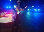 Polantas Polres Batu Bara Patroli Blue Light di Jalinsum Rawan Macet & Laka.