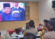 Kapolres Batu Bara Saksikan Pelantikan Presiden RI Prabowo Melalui Live Streaming Video Tron.