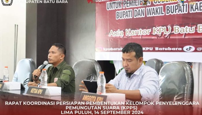 KPU Rakor Persiapan Pembentukan KPPPS Cagub/Cawagub & Cabup Dan Cawabup di Batu Bara.