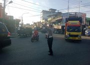 Sat Lantas Polres Batu Bara Pengaturan Lalin di Sore Hari. 