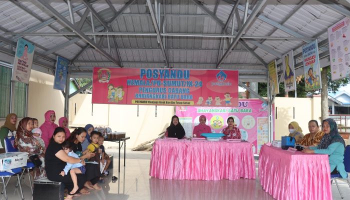 Bhayangkari Batu Bara Gelar Posyandu Bulanan, Tingkatkan Kesehatan Ibu dan Anak.