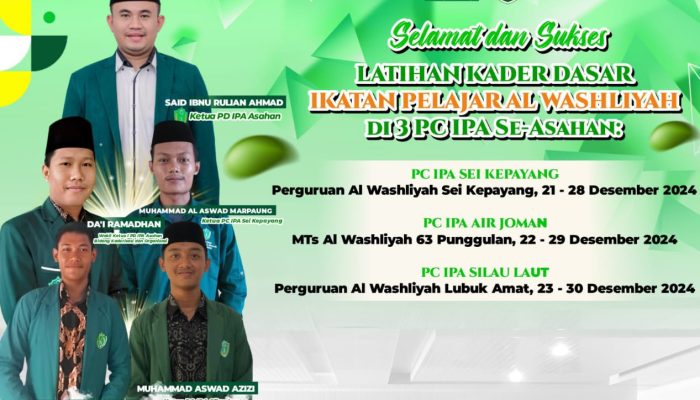 Latihan Kader Dasar Ikatan Pelajar Al-Washliyah Hasilkan 150 Kader Baru