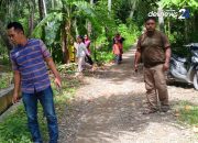 Lurah Simangambat Tinjau Jalan Aek Tapian Joring- Aek Kalombuk Simangamba