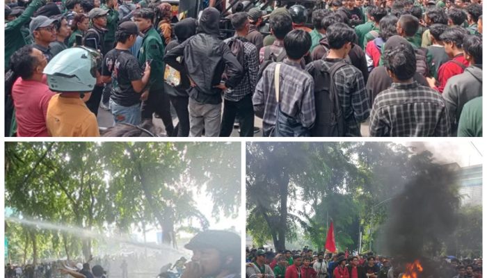Demo Tunjangan Mewah DPR di DPRD Sumut Ricuh