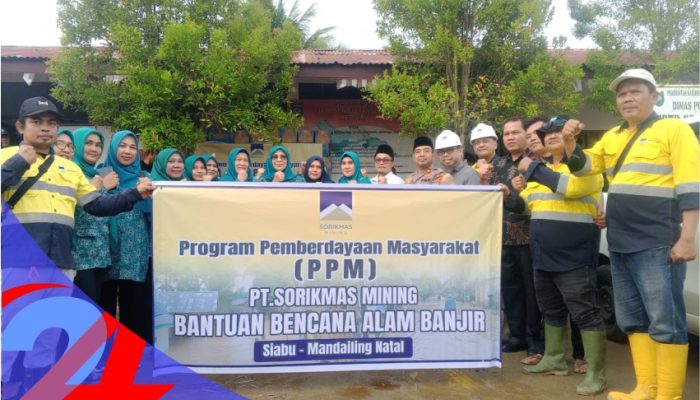 PT. Sorikmas Mining Peduli Salurkan Bantuan Bencana di Desa Tangga Bosi