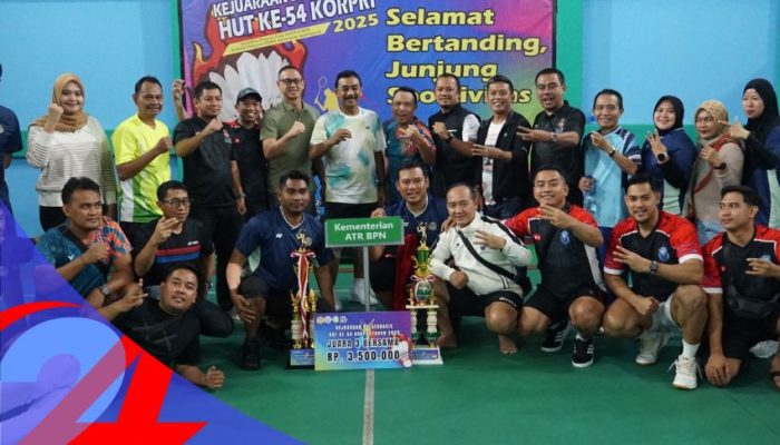 ATR/BPN Raih Dua Piala Juara Tiga di Kejuaraan Bulutangkis KORPRI