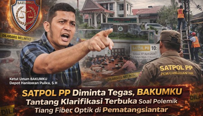 Satpol PP Diminta Tegas, BAKUMKU Tantang Klarifikasi Terbuka Soal Polemik Tiang Fiber Optik di Pematangsiantar
