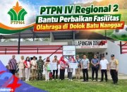 PTPN IV Regional 2 Bantu Perbaikan Fasilitas Olahraga di Dolok Batu Nanggar