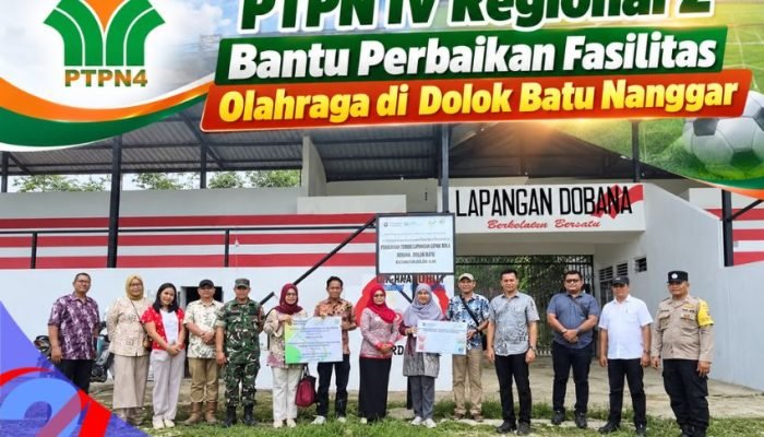 PTPN IV Regional 2 Bantu Perbaikan Fasilitas Olahraga di Dolok Batu Nanggar