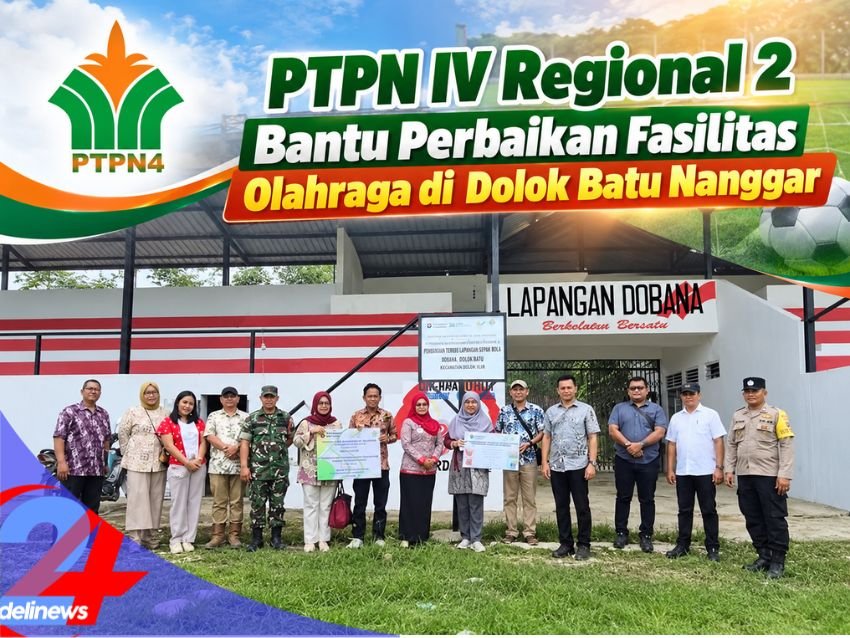 PTPN IV Regional 2 Bantu Perbaikan Fasilitas Olahraga di Dolok Batu Nanggar