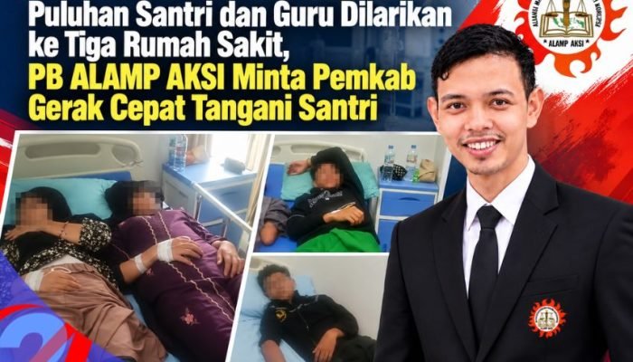 Diduga Keracunan Nasi Bungkus HSN, Puluhan Santri dan Guru dilarikan ke Tiga Rumah Sakit, PB ALAMP AKSI Minta Pemkab Gerak Cepat Tanganin Santri
